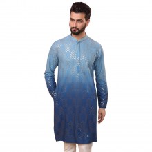 Blue-Mens-Cotton-Silk-Blend-Kurta-Long-Tunic-1