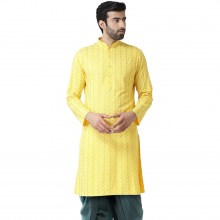 Dark-Yellow-Mens-Cotton-Kurta-Regular-Fit-Long-Tunic-1