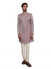 Full-Sleaves-Men-Mauve-Kurta-Sherwani-Set-1