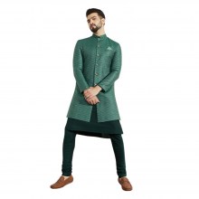 Green-Full-Sleaves-Men-Kurta-Sherwani-Set-1-1