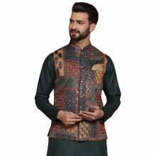 Multi-green-Mens-Printed-Cotton-Nehru-Jacket-1