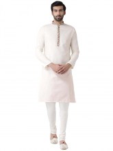 White-Mens-Embroidered-Cotton-Kurta-Tunic-Shirt-1