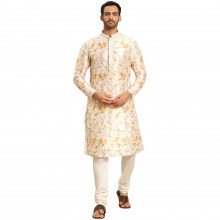 White-Yellow-Mens-Embroidered-Kurta-Long-Tunic-1